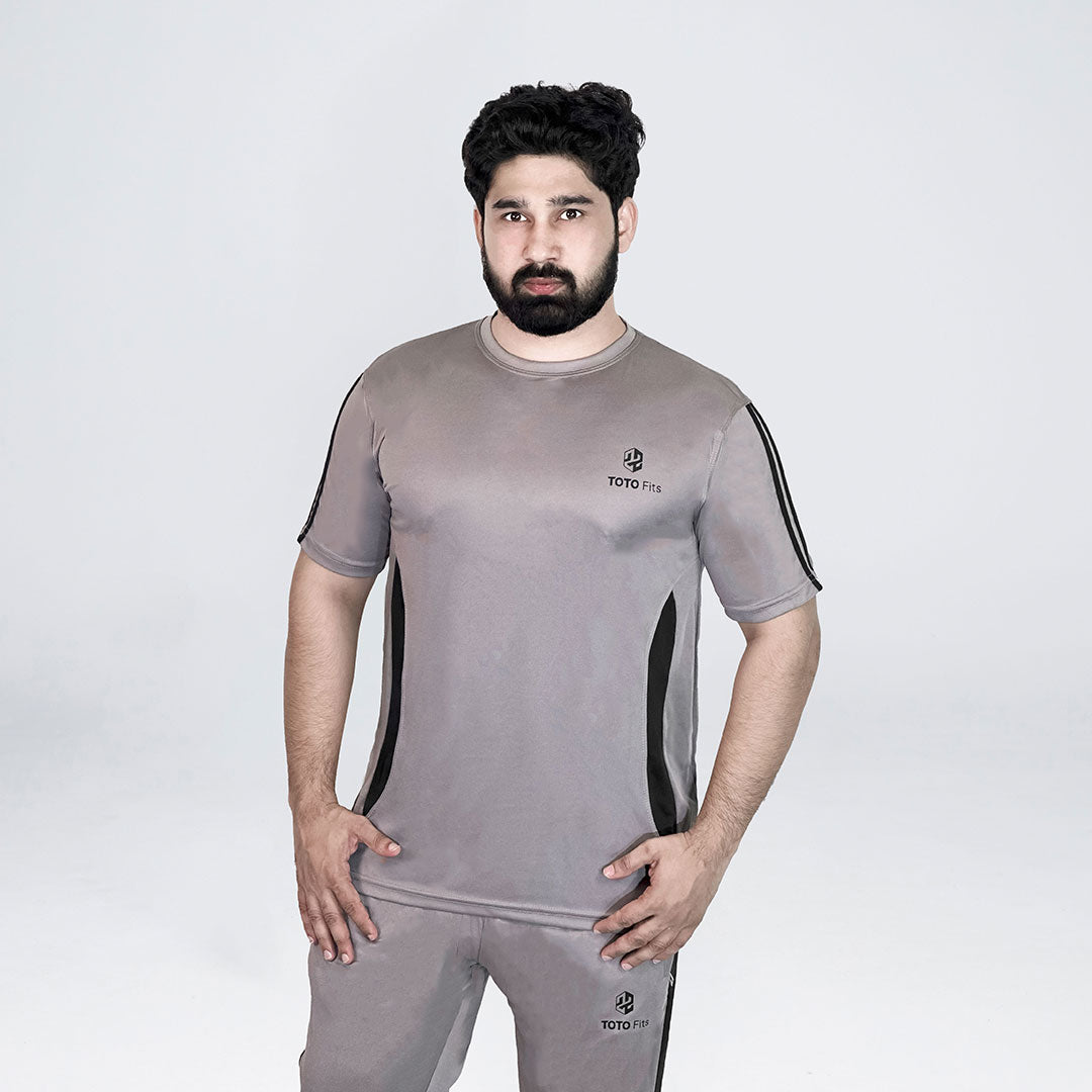 Azadi Edition Toto Fits Grey V-Stripe Tracksuit – | Up to 50% OFF