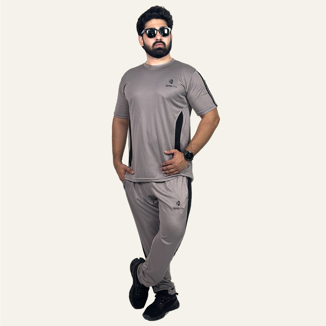 Azadi Edition Toto Fits Grey V-Stripe Tracksuit – | Up to 50% OFF