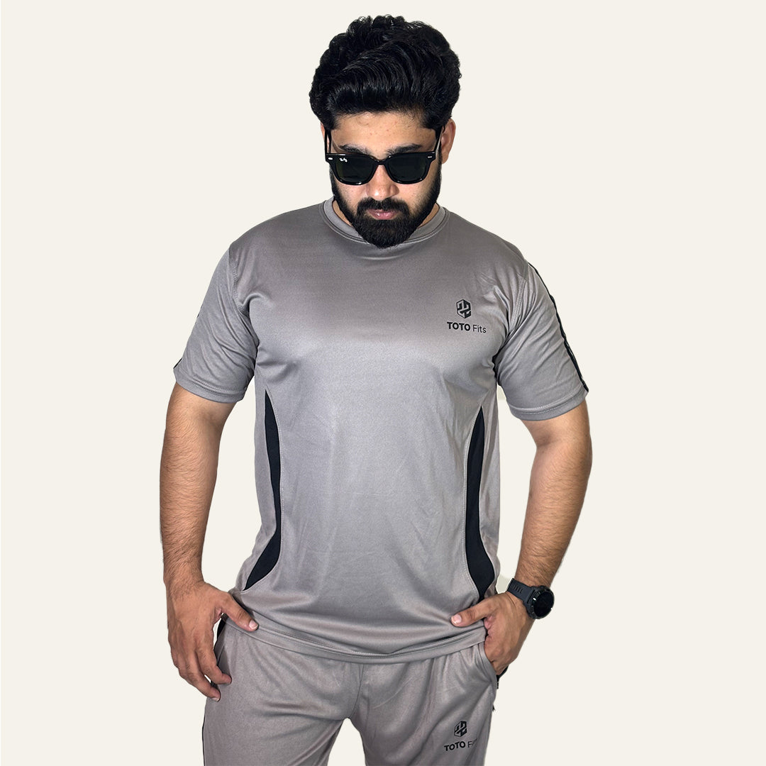 Azadi Edition Toto Fits Grey V-Stripe Tracksuit – | Up to 50% OFF